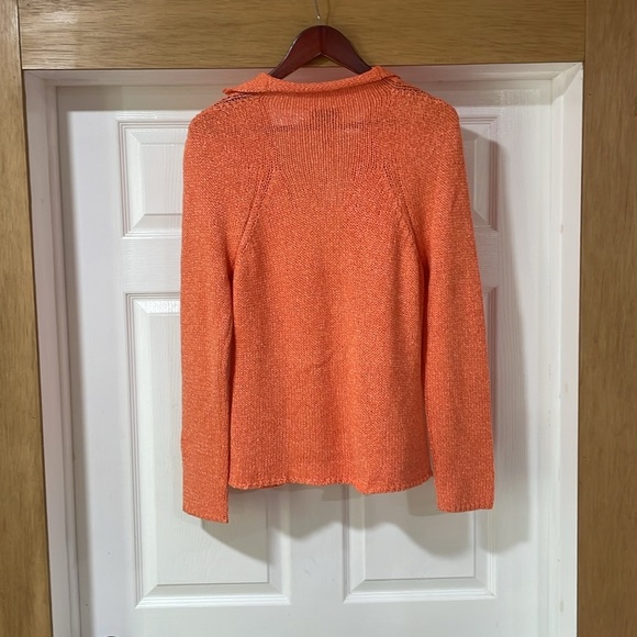 Talbots Collection Women Sweater Knit Cardigan Long Sleeve Orange Size L Button - Picture 3 of 9